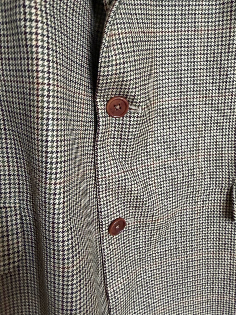 Brooks Brothers Blazer Mens Size 44L Brown Gingham Houndstooth Sports Coat Italy - Picture 6 of 15